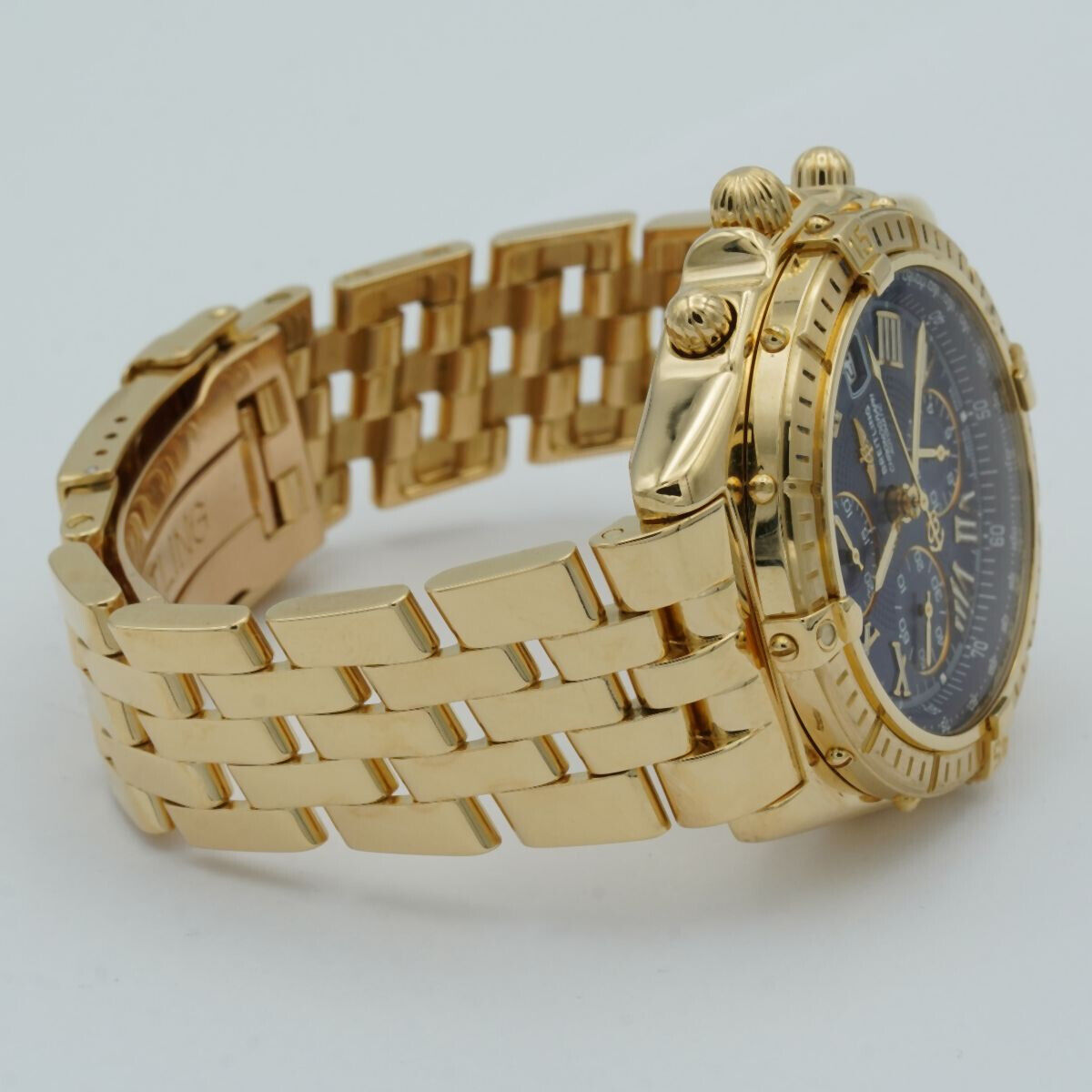 BREITLING CROSSWIND AUTOMATIK HERREN UHR K13055 18K 750 MASSIV GOLD BLAU Uhrenatelier Halle