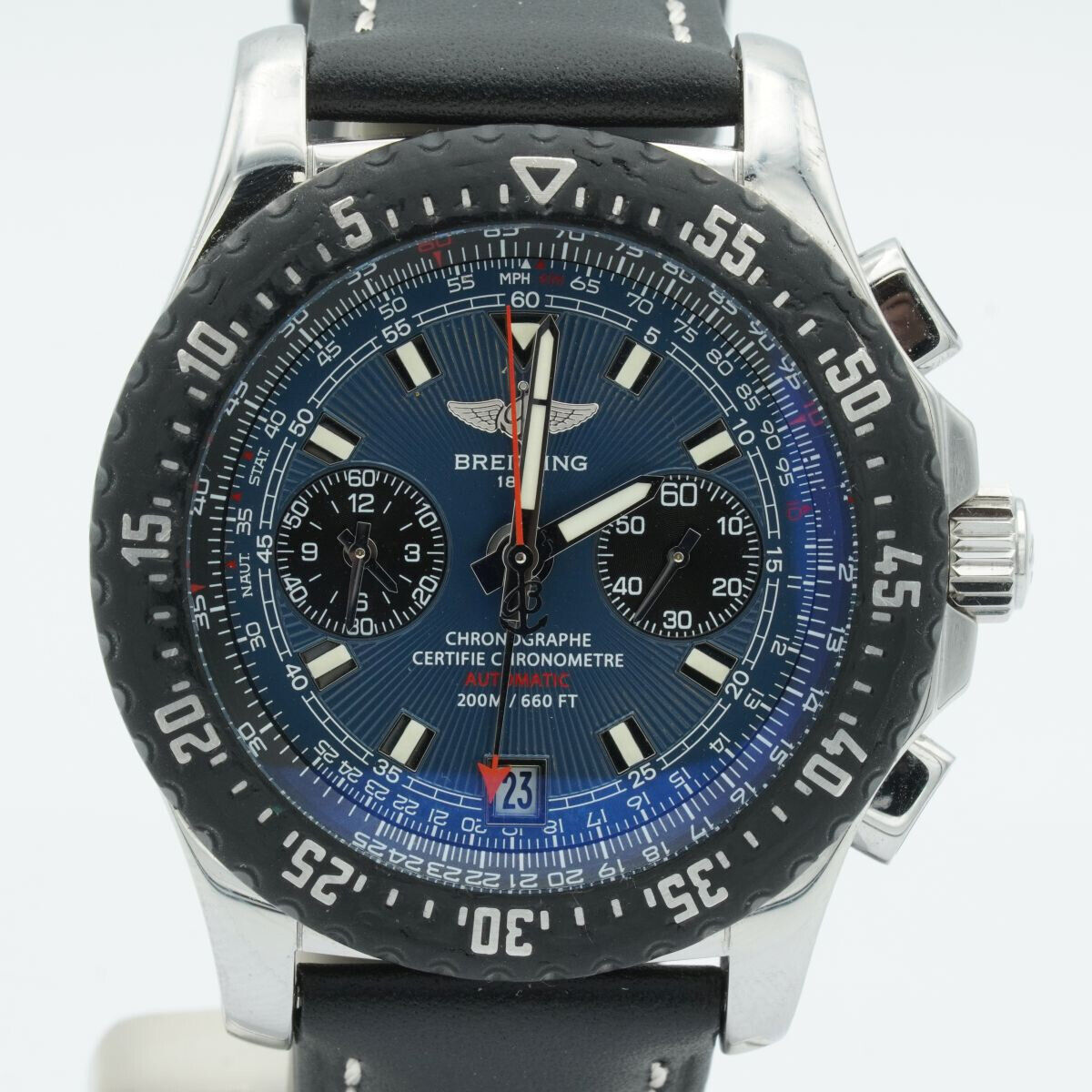 BREITLING SKYRACER RAVEN CHRONO HERREN UHR A27364 STAHL 44MM SCHONER ZUSTAND Uhrenatelier Halle